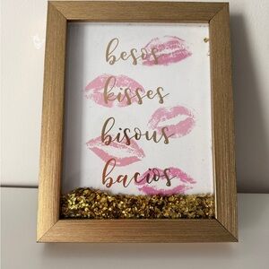 Gold Framed Lip Print Wall Art
